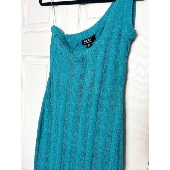 Fashion Nova Hera Collection Blue Curated Care Knit Cut Out Midi Dress Sz Medium - Picture 4 of 4